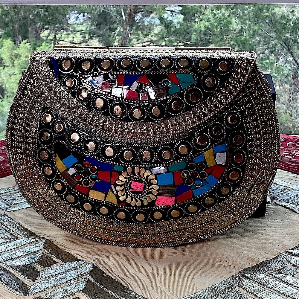 Handmade Ramla Silver Mosaic Purse NWOT